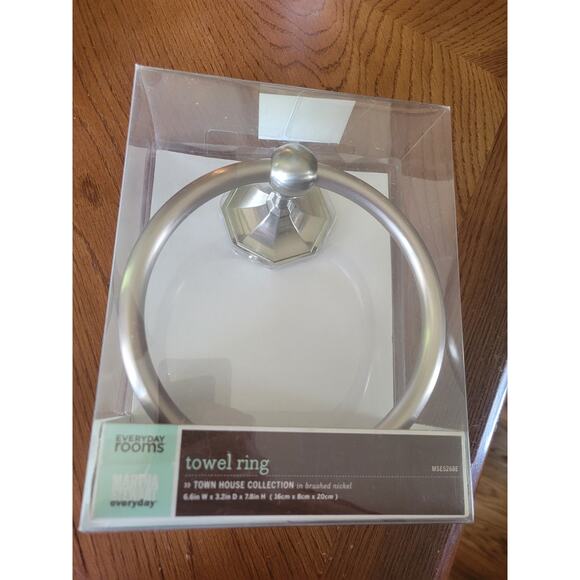 NIP Lot of 2 Martha Stewart Living Brushed Nickel Towel Holder Rings MSE5268E - Picture 3 of 10